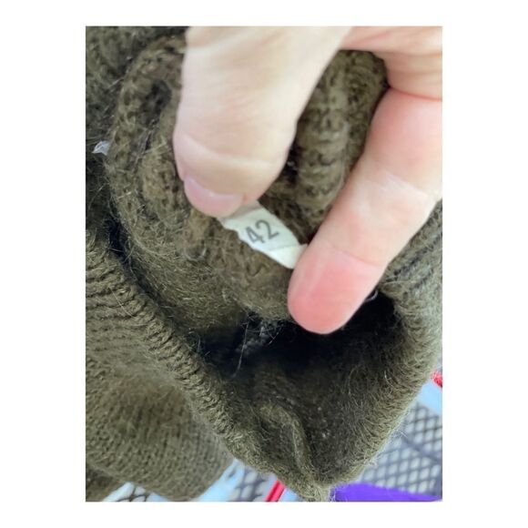 Vintage 70s Cardigan Kid Mohair Knit Turkey Applique Kitsch Sz 42 OOAK - Picture 12 of 16